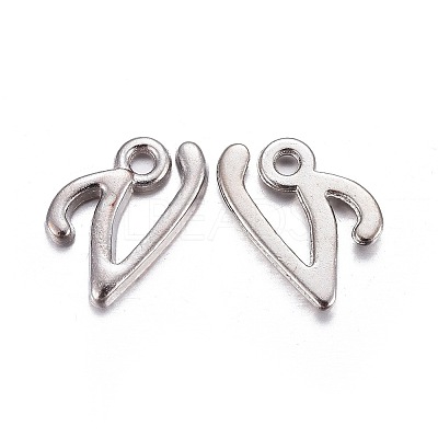 Platinum Plated Alloy Letter Pendants LS-PALLOY-J718-01P-V-1