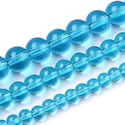 Transparent Glass Beads Strands GLAA-T032-T6mm-06-1