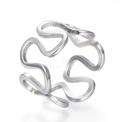 Tarnish Resistant 304 Stainless Steel Wide Band Rings RJEW-G081-29P-1