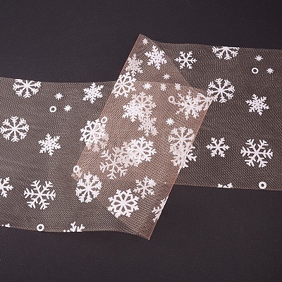 Snowflake Deco Mesh Ribbons OCOR-P010-G03-1