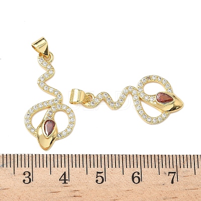 Brass Micro Pave Cubic Zirconia Pendants KK-L243-29G-04-1