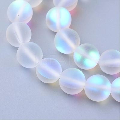 Synthetic Moonstone Beads Strands G-R375-8mm-A13-1