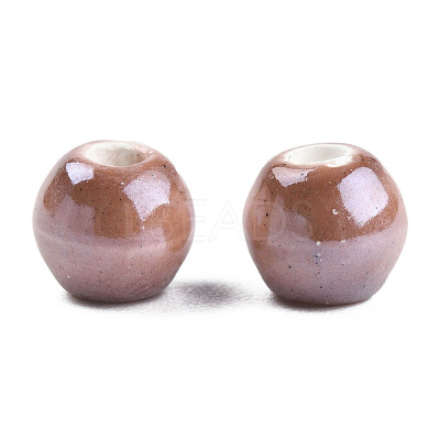Glazed Porcelain Round Beads PORC-S489-6mm-13-1