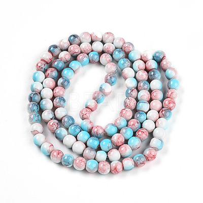 Baking Paint Glass Beads Strands LS-DGLA-N003-8mm-C03-1