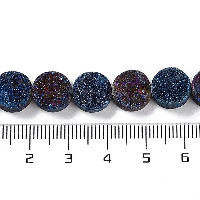 Electroplated Natural Druzy Agate Beads Strands G-M433-01B-1