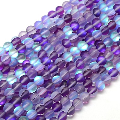 Synthetic Moonstone Beads Strands G-F142-6mm-11-1