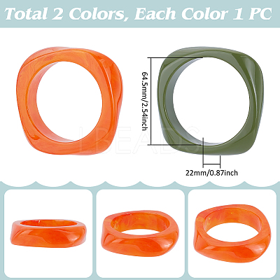 2Pcs 2 Colors Acrylic Bangles BJEW-UN0001-81B-1