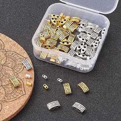 100Pcs 4 Style Non-magnetic Synthetic Hematite & Tibetan Style Alloy Multi-Strand Links DIY-YW0007-28-1
