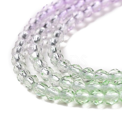 Transparent Gradient Color Glass Beads Strands GLAA-G101-2mm-03-1