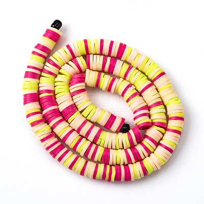 Handmade Polymer Clay Beads Strands CLAY-R089-6mm-T02B-17-1