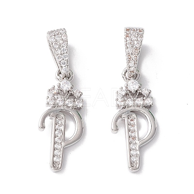 Eco-Friendly Brass Micro Pave Cubic Zirconia Pendants KK-K265-01P-P-1
