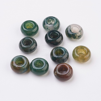 Natural Indian Agate European Beads G-G740-14x8mm-11-1