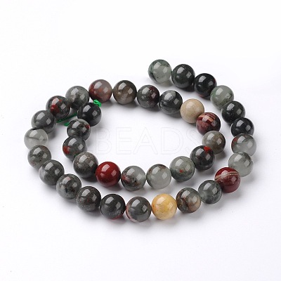 Natural African Bloodstone Beads Strands X-G-L383-06-6mm-1