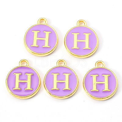 Golden Plated Alloy Enamel Charms X-ENAM-S118-10H-1