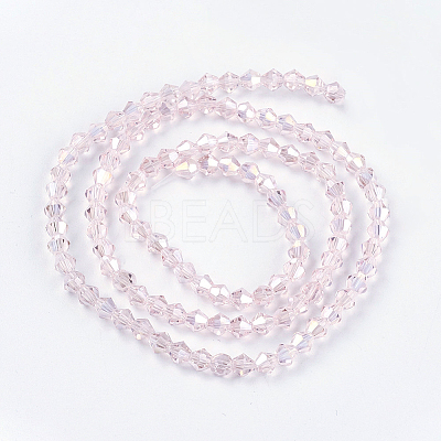 Transparent Electroplate Glass Beads Strands GLAA-F029-3mm-A26-1