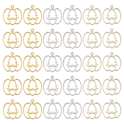 30Pcs 3 Colors Autumn Plating Alloy Open Back Bezel Pendants FIND-CA0007-79-1
