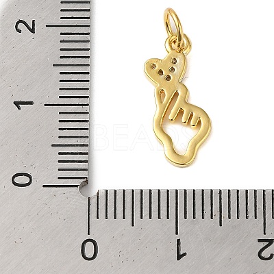 Rack Plating Brass & Clear Cubic Zirconia Pendants KK-S372-11G-1