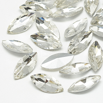 Pointed Back Glass Rhinestone Cabochons RGLA-T083-5x10mm-01-1