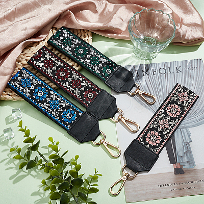 4Pcs 4 Color Polyester Wristlet Short Bag Straps AJEW-WR0001-83-1