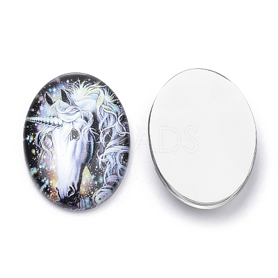 Flatback Glass Cabochons X-GGLA-S034-25x18-022-1
