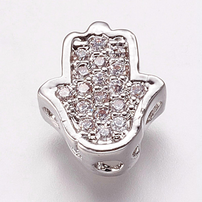 Brass Cubic Zirconia Beads KK-P134-05P-1