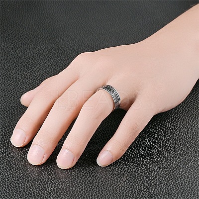 201 Stainless Steel Scale Pattern Finger Rings for Men FS-WGDD078-01-1