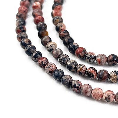 Natural Leopard Skin Jasper Beads Strands G-M438-A02-01-1