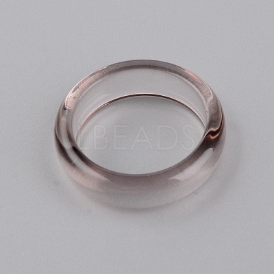 Transparent Resin Finger Rings RESI-WH0024-76L-1