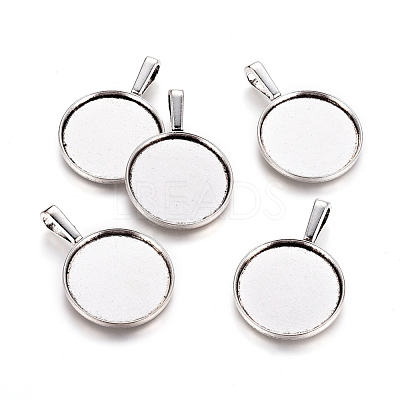 Alloy Pendant Cabochon Settings PALLOY-A13368-AS-NR-1