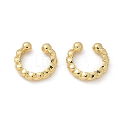 Rack Plating Brass Twist Rope Shape Cuff Earrings EJEW-G288-08G-1