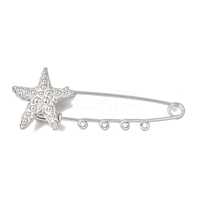 Starfish 304 Stainless Steel Safety Pins Brooch Findings SA-CBAB767-06C-P-1