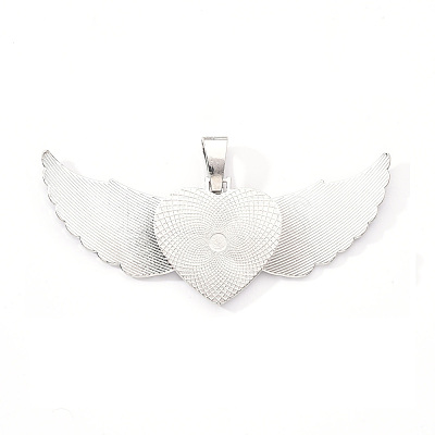 Alloy Pendant Cabochon Settings X-PALLOY-S107-001P-RS-1
