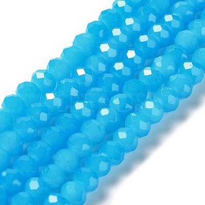Baking Paint Imitation Jade Glass Bead Strands DGLA-A034-J6MM-A13-1