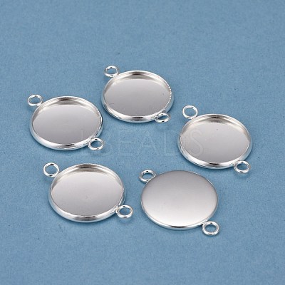 201 Stainless Steel Cabochon Connector Settings STAS-F191-15S-F-1