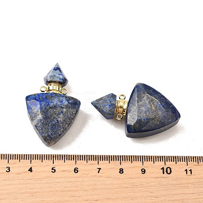 Natural Lapis Lazuli Perfume Bottle Pendants G-L623-10G-04-1