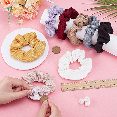 8Pcs 8 Colors Polyester Elastic Hair Accessories OHAR-FG0001-07-1