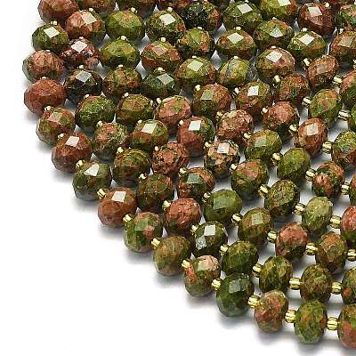 Natural Unakite Beads Strands G-P573-A04-01-1