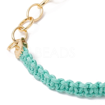 Waxed Cotton Cords Braided Link Bracelets BJEW-JB09963-02-1