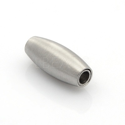 Tarnish Resistant 304 Stainless Steel Matte Surface Magnetic Clasps with Glue-in Ends STAS-O042-B-12-1