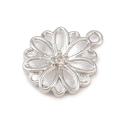 Brass Micro Pave Clear Cubic Zirconia Charms KK-G544-07P-02-1