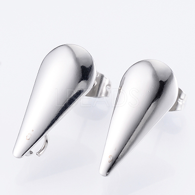 Non-Tarnish 304 Stainless Steel Stud Earring Findings X-STAS-Q231-04A-1