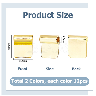 24Pcs 2 Colors Rack Plating Brass Glue-on Flat Pad Bails KK-HS0014-94-1