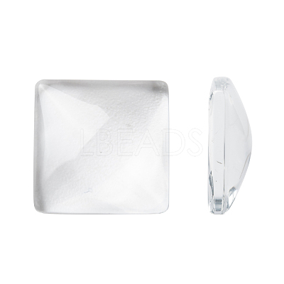 Transparent Glass Square Cabochons X-GGLA-S022-15mm-1