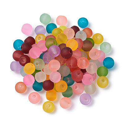 Transparent Frosted Glass Beads FGLA-TA0001-01-6mm-1