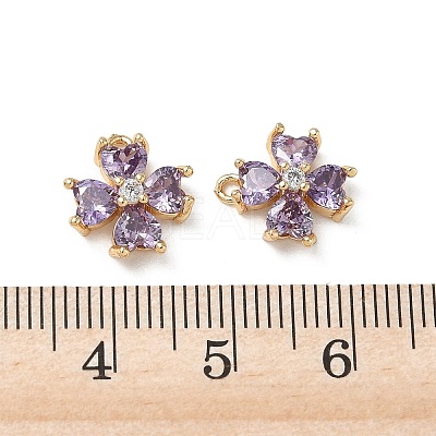 Valentine's Day Brass Micro Pave Cubic Zirconia Charms KK-P355-10G-1
