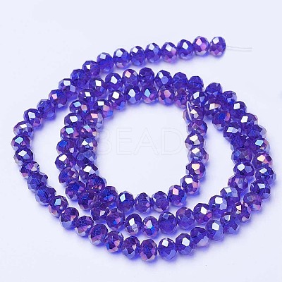 Electroplate Glass Beads Strands EGLA-A044-T1mm-B06-1