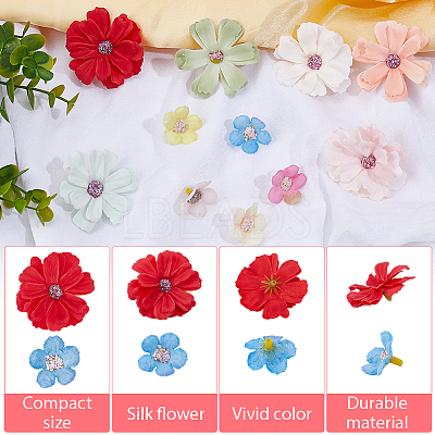 150Pcs 2 Styles Cloth Flower Ornaments DIY-SP0005-85-1