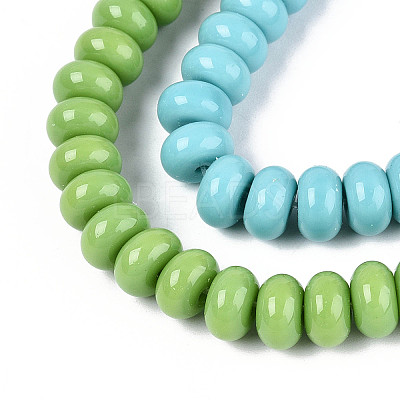 Electroplate Opaque Solid Color Glass Beads Strands GLAA-T025-4mm-18-1