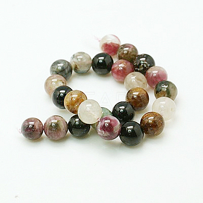 Natural Multicolor Tourmaline Beads strands G-C076-8mm-10-1