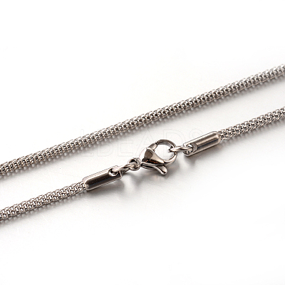 Tarnish Resistant 304 Stainless Steel Lantern Chain Necklaces STAS-M174-070P-1
